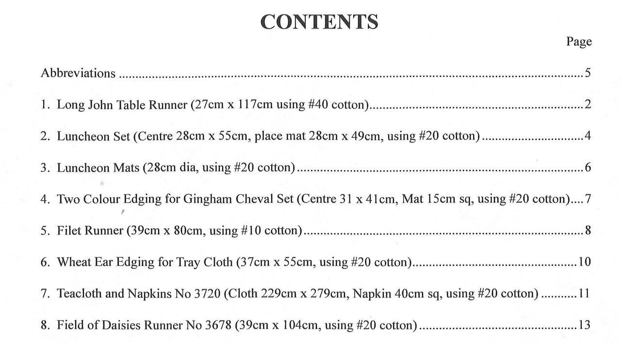 Crocheted Mats, Runners and More, Crochet Pattern Book