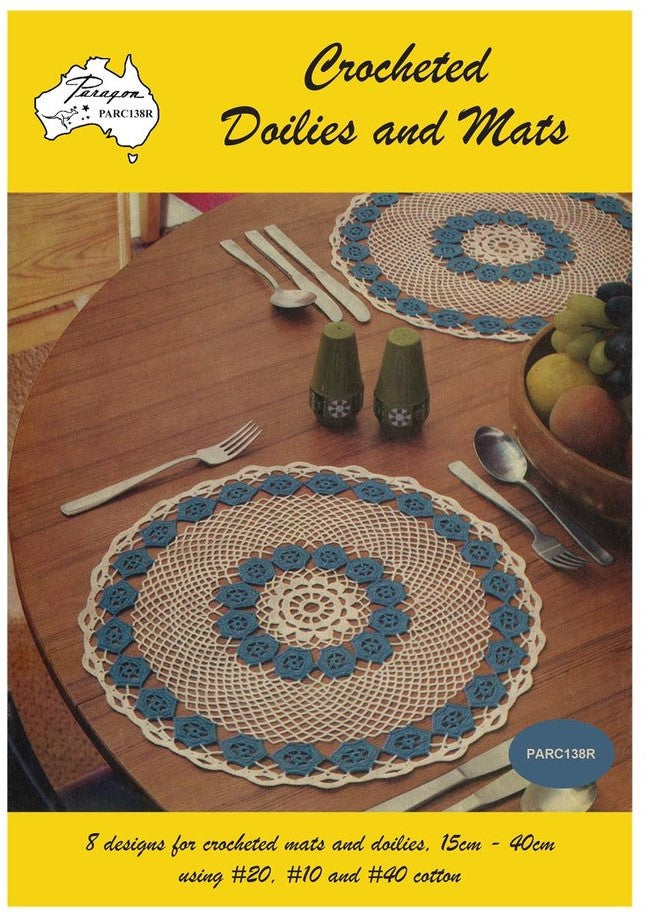 Crocheted Doilies and Mats, Crochet Pattern Book