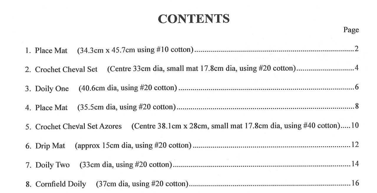 Crocheted Doilies and Mats, Crochet Pattern Book