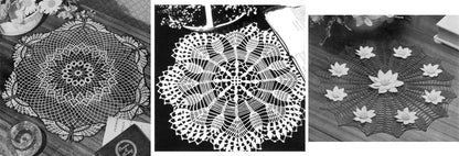 Crocheted Floral Doilies, Crochet Pattern Book