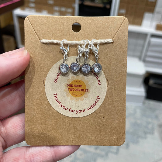 Rhinestone Solitaire Stitch Marker Set