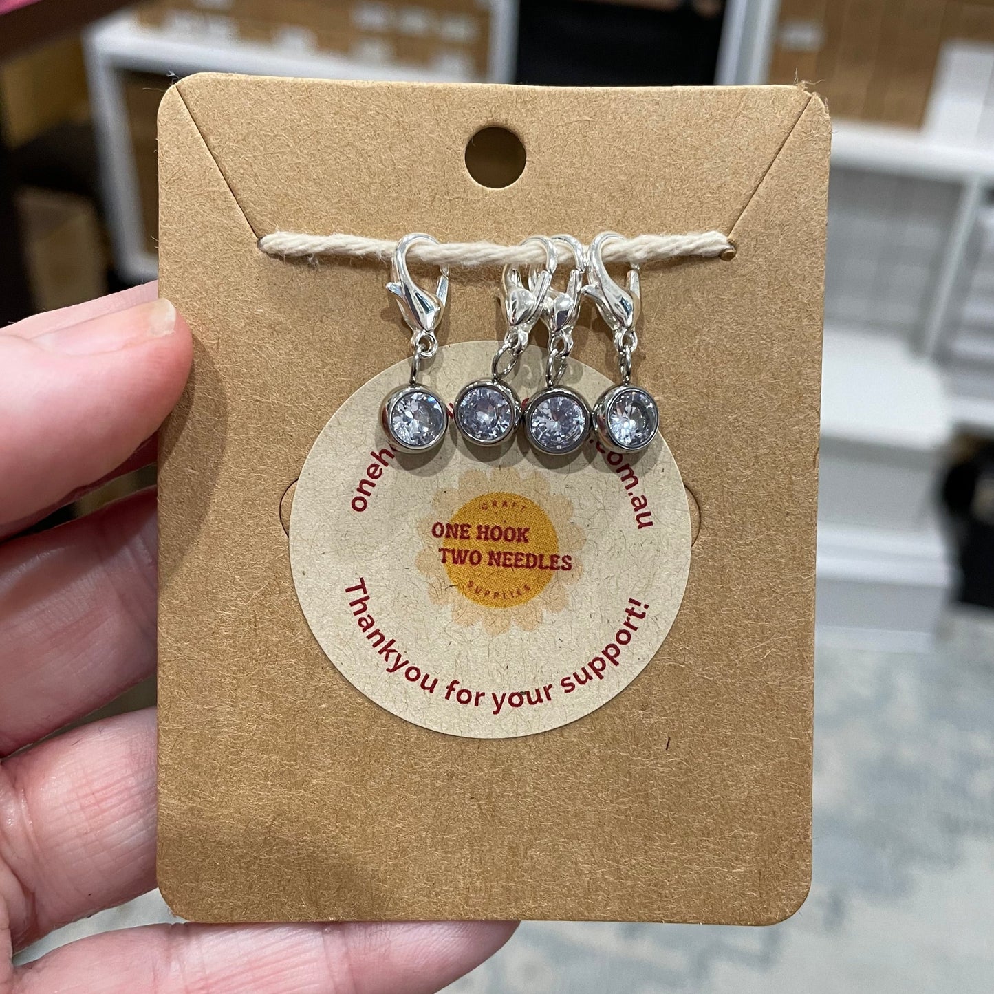 Rhinestone Solitaire Stitch Marker Set